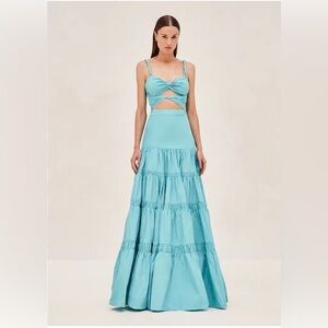 Alexis Aqua Tiered Maxi Dress